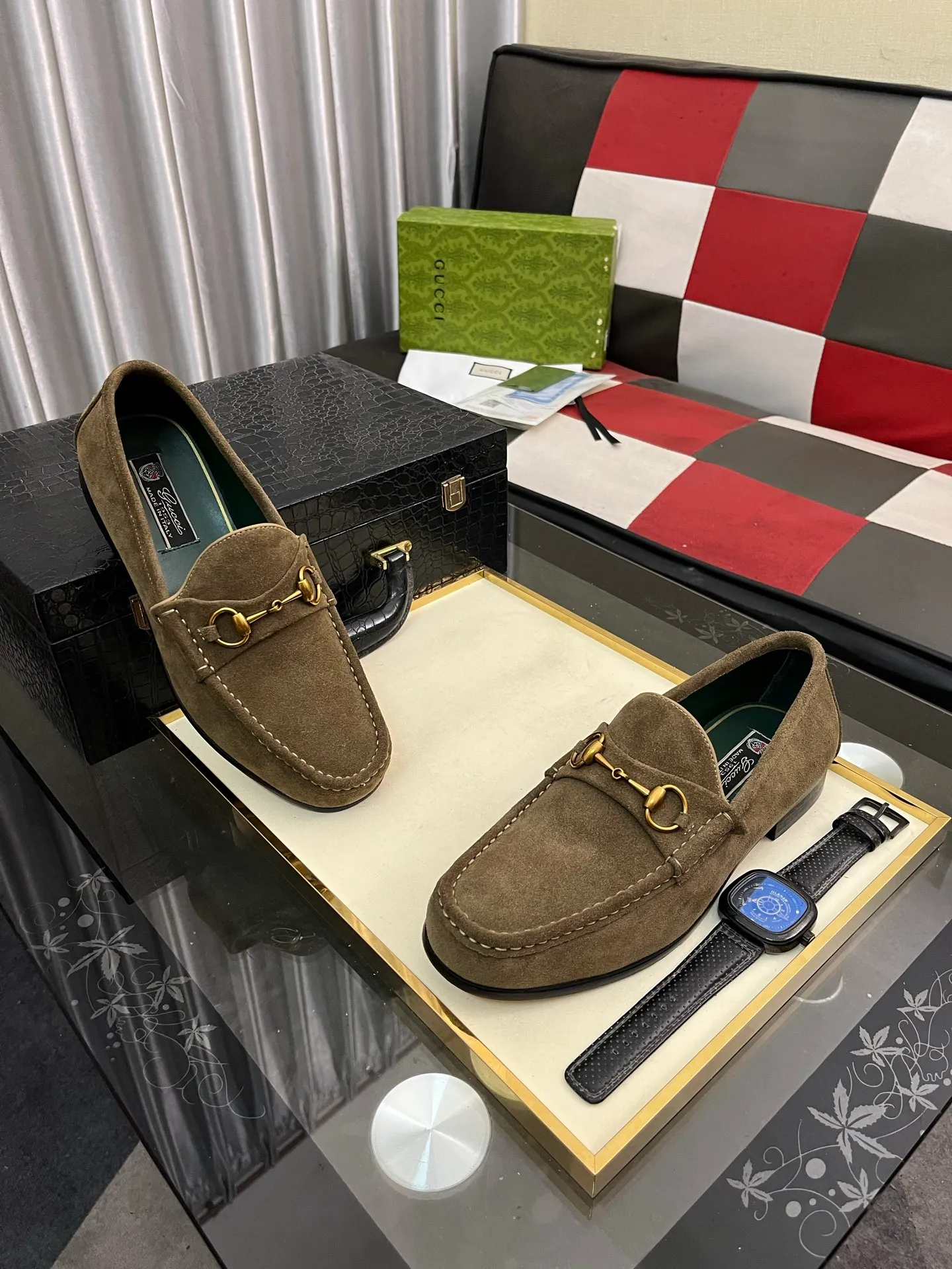 Men's Men's Shoes 💰540⌚️⌚️【GUCCI】The most popular classic Gucci leather shoes. Synchronized with the official website, the upper is made of Italian first-layer cowhide ➕cowhide lining, with unique brand and unique craftsmanship. Highlighting the hot style of the new year. Stop hesitating, stop wandering, get it now. Digital: 38--444️⃣colors available